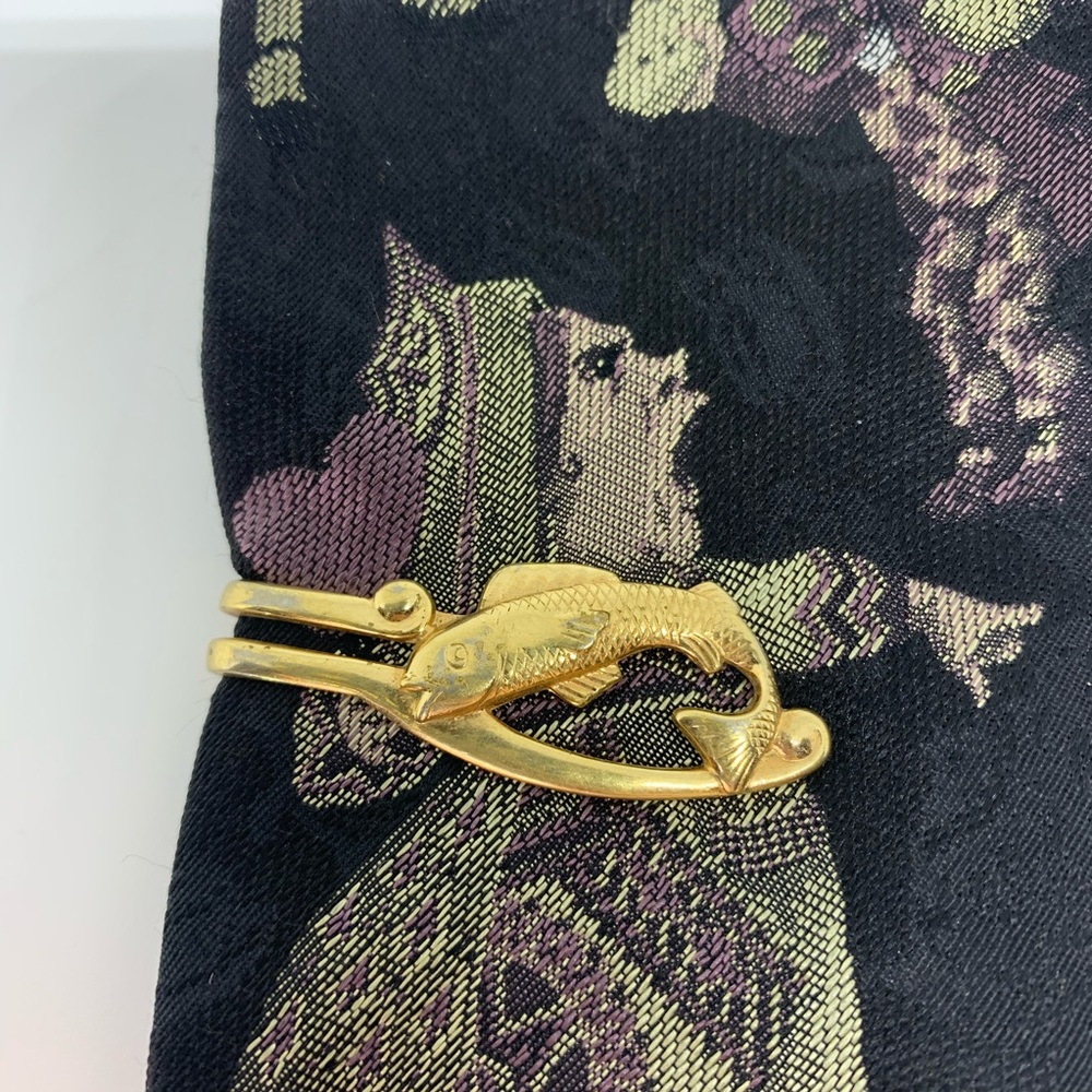 RESERVED Vintage Gold Fish Tie Clip! - Picture 2 of 4